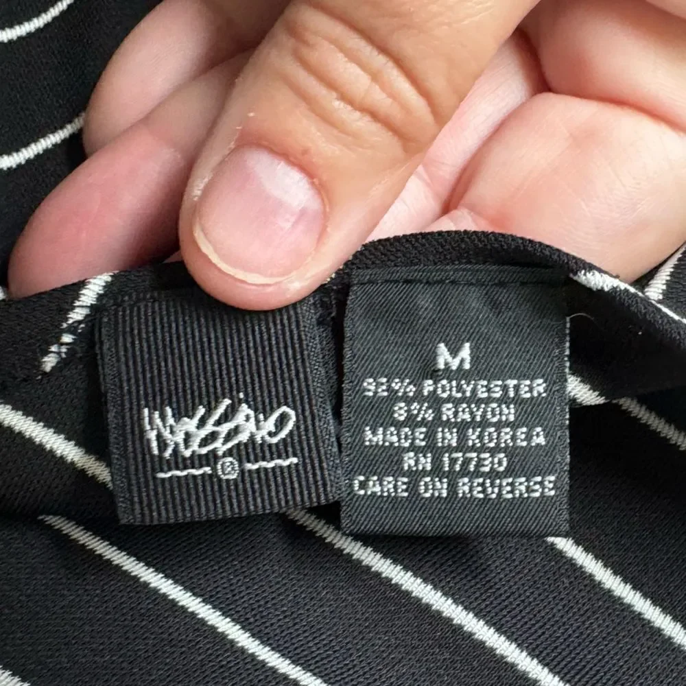 Mossimo Black & White Striped Spaghetti Strap Top - Size Medium